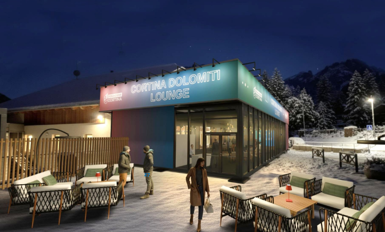 Cortina Dolomiti lounge dal lato